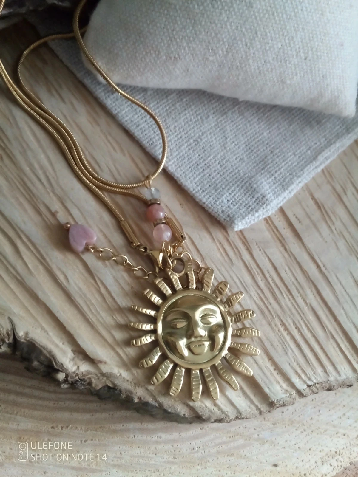 Collier pendentif soleil Inca et pierres du soleil – photo 2